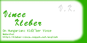 vince kleber business card